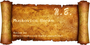 Muskovics Benke névjegykártya